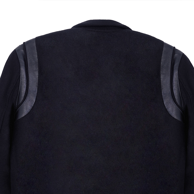 Details for Saint Laurent Classic Wool and Leather Varsity Jacket Unisex Black 354718Y197Q1000