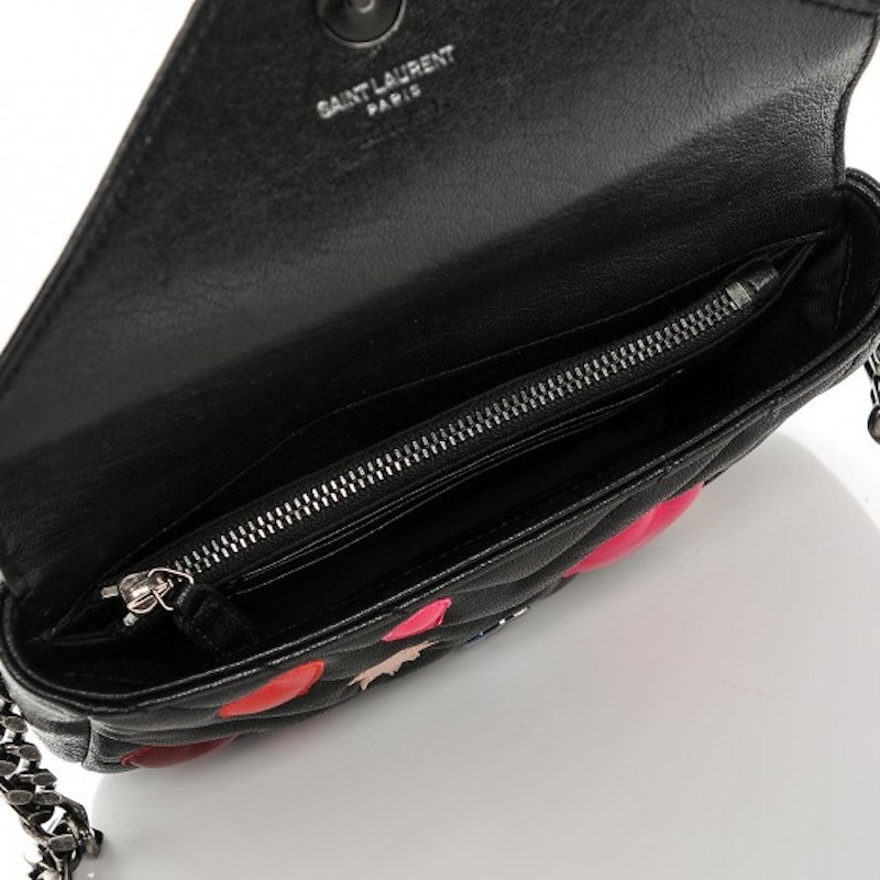 Lookbook 聖羅蘭Matelasse心形黑色/多色鏈條錢包