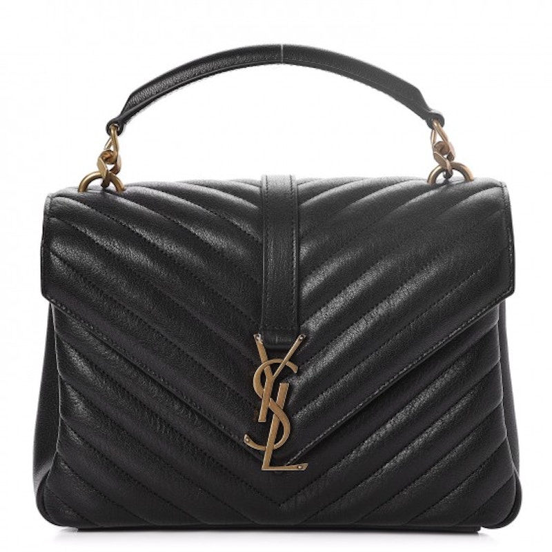 Saint Laurent College Matelasse Medium Black