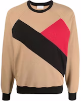 Saint Laurent Colorblock Crewneck Long Sleeve Sweatshirt Khaki 662018YBTY22154 Saint Laurent Colorblock Crewneck Long Sleeve Sweatshirt Khaki 662018YBTY22154