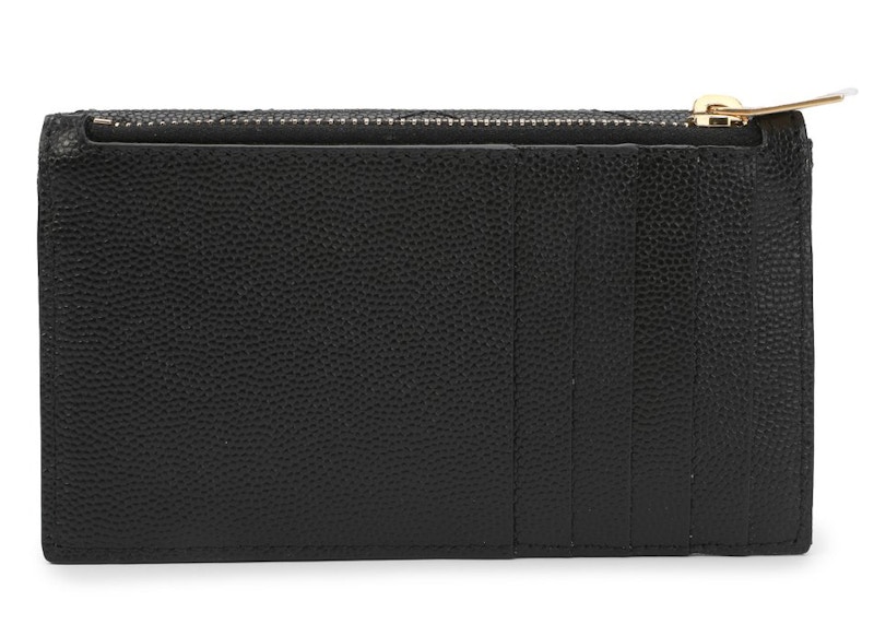 Order 圣罗兰黑色字母压纹紧凑钱包