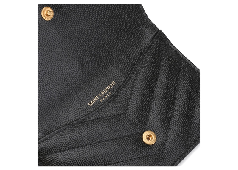 Lookbook 圣罗兰黑色字母压纹紧凑钱包