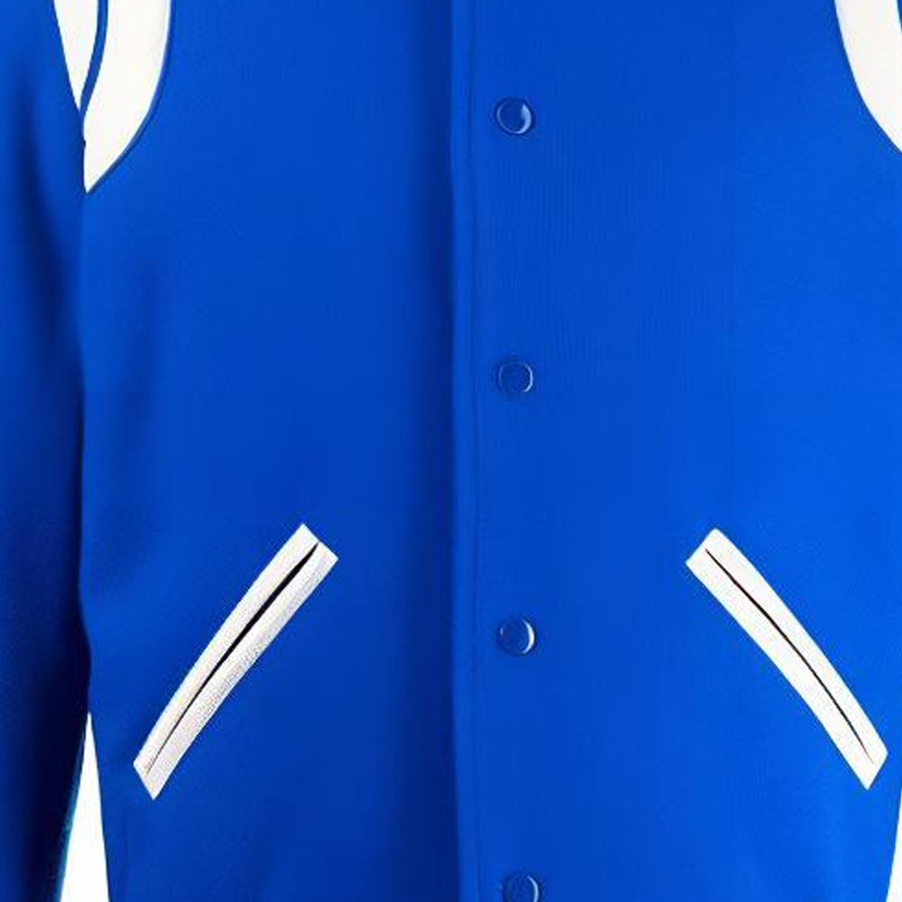 Details for SAINT LAURENT Contrast Striped Button-Up Baseball Jacket - Blue. 354718Y180W4011