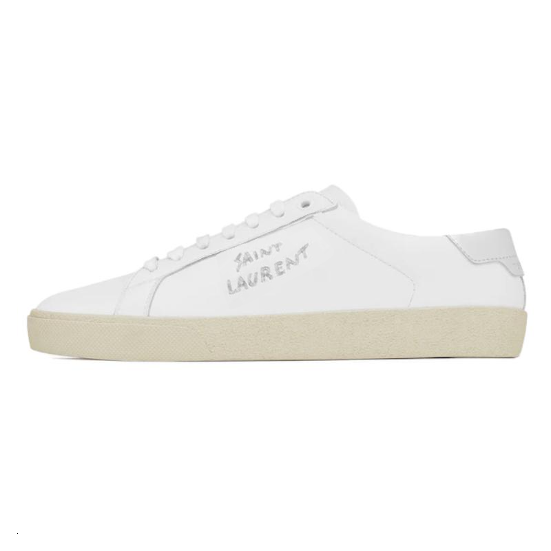 Saint Laurent Court Classic SL/06 Embroidered Sneakers 'White' 61135200NA09085
