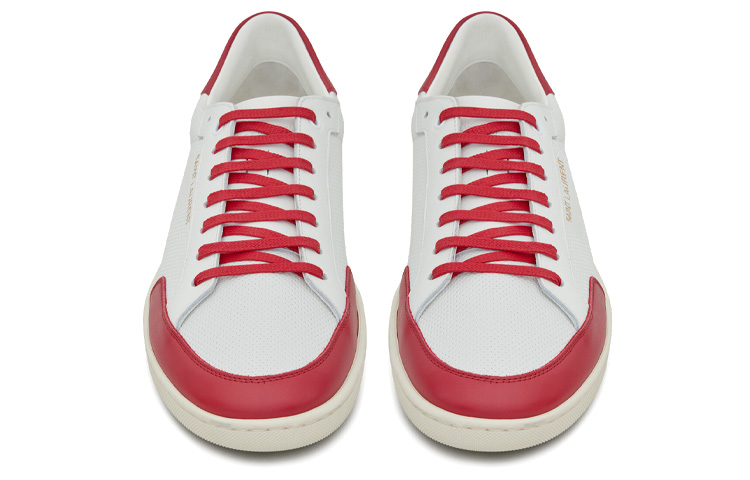Shop Saint Laurent Court Classic SL ''Weißes perforiertes Leder'' 6032231JZ509068