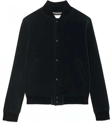 Saint Laurent Jaket Hijau Forest Bersulam Huruf Single-Breasted 711490Y615W3685 Buy Saint Laurent Jaket Hijau Forest Bersulam Huruf Single-Breasted 711490Y615W3685