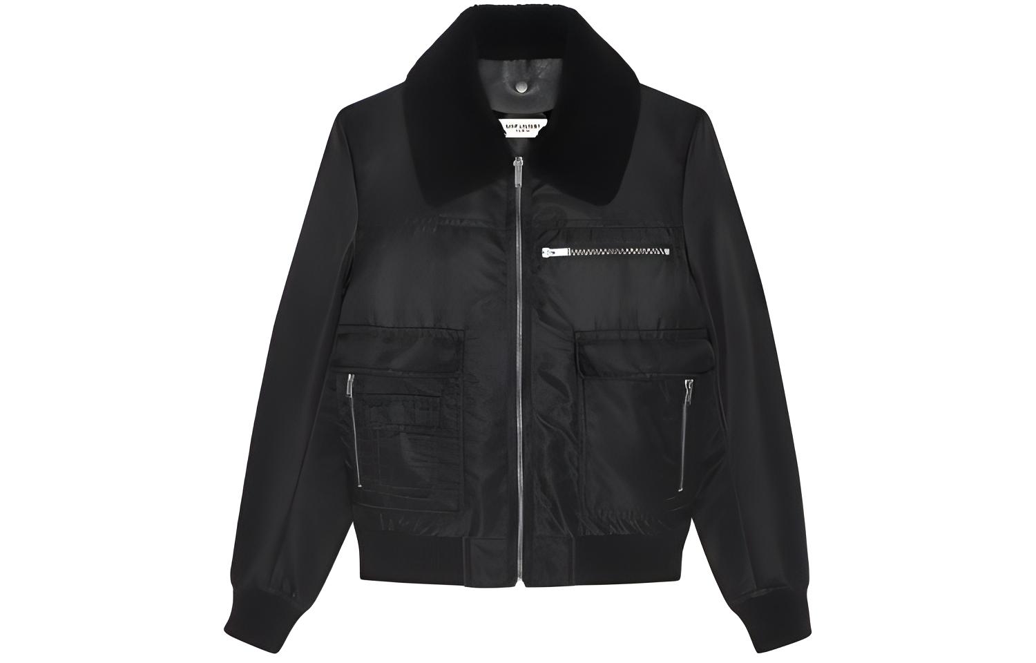 Saint Laurent Detachable Collar Casual Black Long Sleeve Jacket for Men 656608Y9B141000