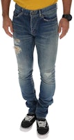SAINT LAURENT Distressed Button Straight Cut Jeans Men’s Blue 578962YA5074781 SAINT LAURENT Distressed Button Straight Cut Jeans Men’s Blue 578962YA5074781