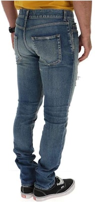 圣罗兰男士蓝色做旧直筒牛仔裤 578962YA5074781 Lookbook 圣罗兰男士蓝色做旧直筒牛仔裤 578962YA5074781