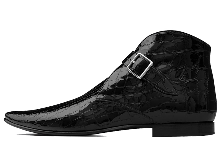 Saint Laurent Dixon 'Black Croc-Embossed Patent' 66760310N001000