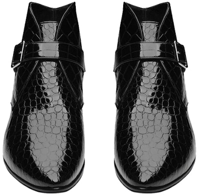 Saint Laurent Dixon 'Black Croc-Embossed Patent' 66760310N001000 Shop Saint Laurent Dixon 'Black Croc-Embossed Patent' 66760310N001000