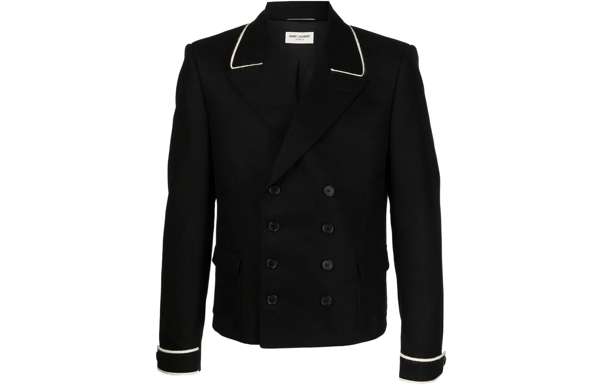Saint Laurent Double-Breasted Jacket Black Menswear 653644Y1D081000