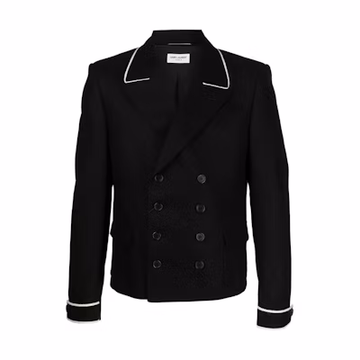 Saint Laurent Double-Breasted Jacket Black Menswear 653644Y1D081000