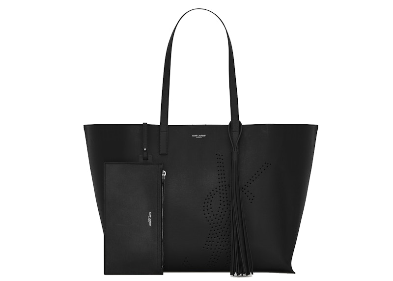 Saint Laurent E/W Shopping Bag Perforated Vintage Leather Black