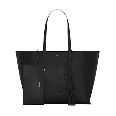 Saint Laurent E/W Shopping Bag Perforated Vintage Leather Black