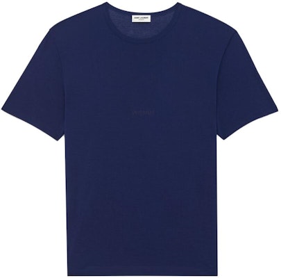 圣罗兰男士蓝色刺绣圆领T恤。 749102Y37IL4573 Order 圣罗兰男士蓝色刺绣圆领T恤。 749102Y37IL4573