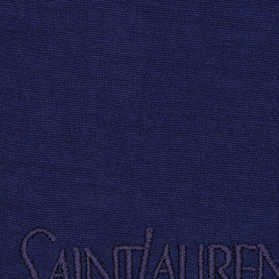 圣罗兰男士蓝色刺绣圆领T恤。 749102Y37IL4573 Details for 圣罗兰男士蓝色刺绣圆领T恤。 749102Y37IL4573