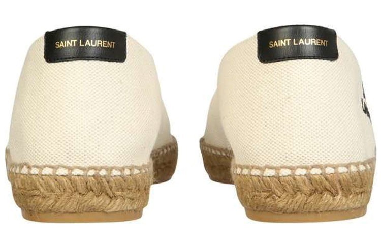 Shop Saint Laurent Espadrille Bordir 'Beige Alami' 605951-1P210-9380