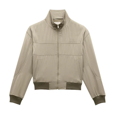 Saint Laurent Embroidered Letter Bomber Jacket Men’s Light Khaki 779952Y3H123368