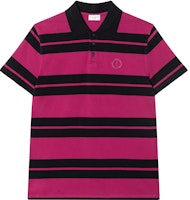 SAINT LAURENT Embroidered Logo Striped Knit Polo Shirt Purple - 662016Y36GR5610 SAINT LAURENT Embroidered Logo Striped Knit Polo Shirt Purple - 662016Y36GR5610