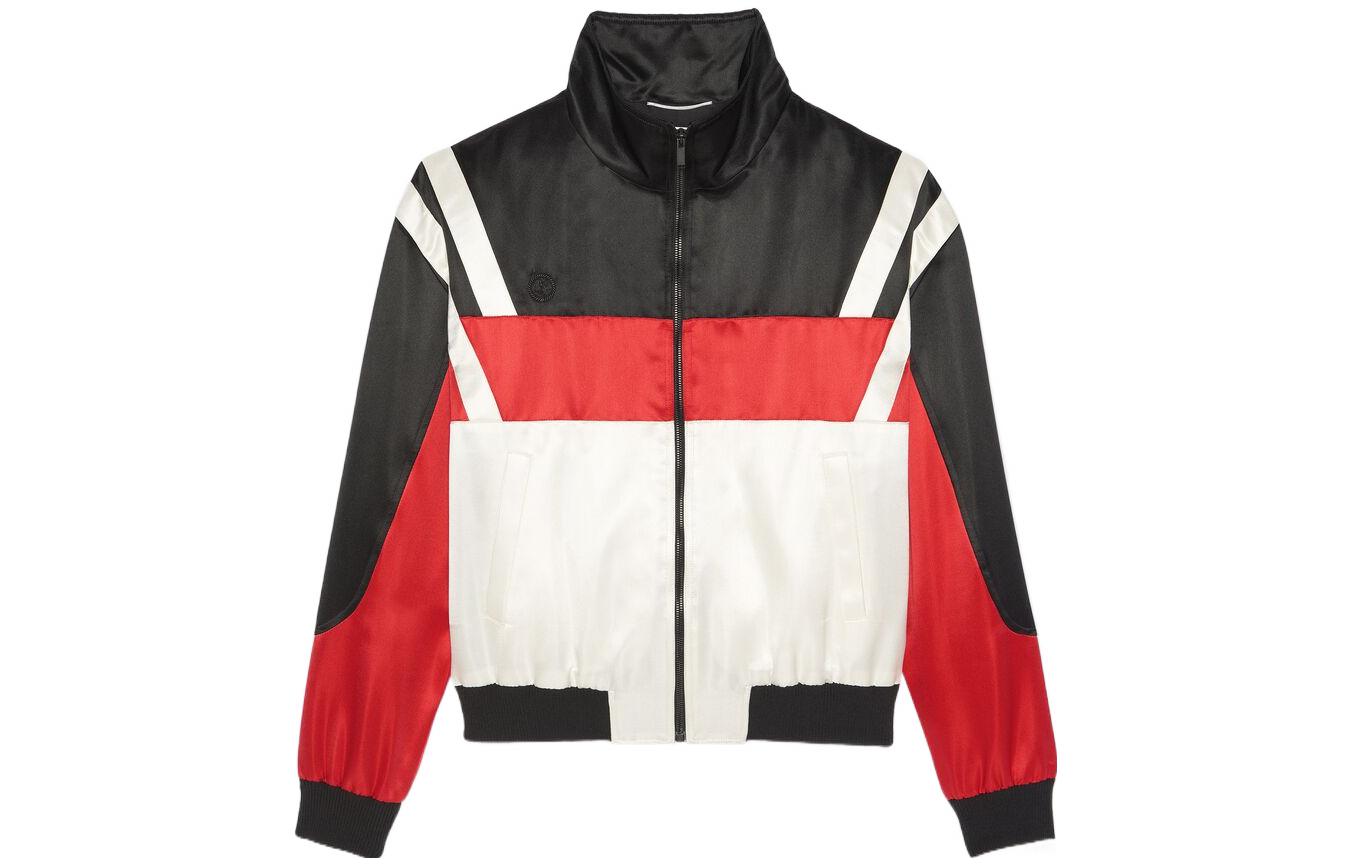 Saint Laurent Embroidered Logo Striped Zip Jacket Men’s Chalk White 664170Y2D609601