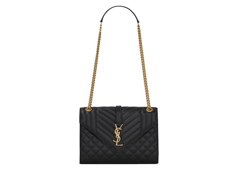 Saint Laurent Envelope Bag Medium Matelasse Leather Noir