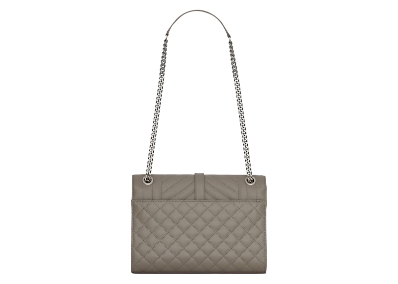 Order 聖羅蘭中號信封包混合絎縫石灰色