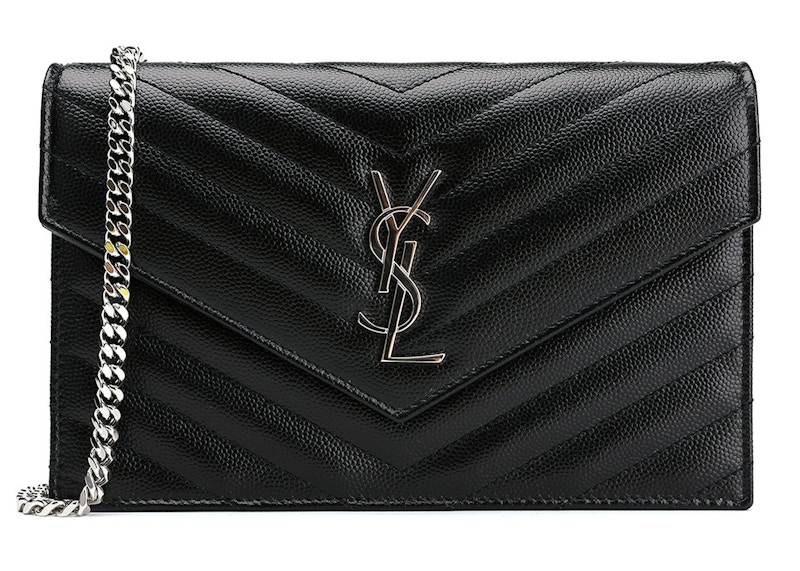 Saint Laurent Envelope Chain Wallet Black
