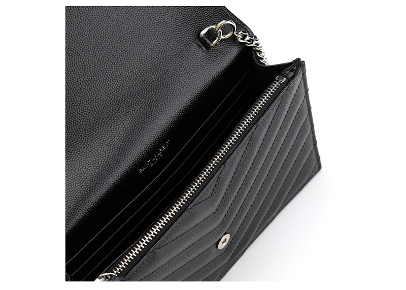 Lookbook 聖羅蘭信封鏈條錢包，黑色款
