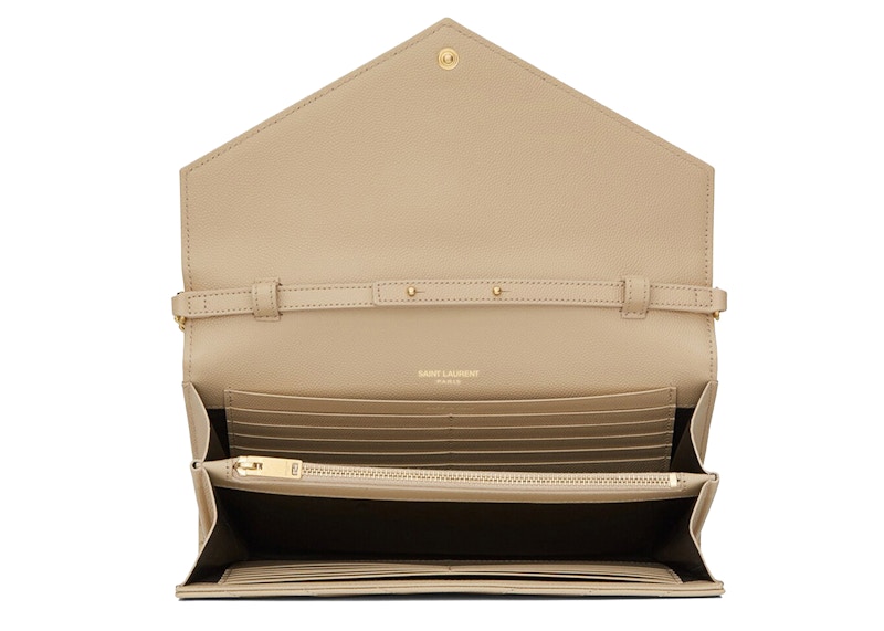 Saint Laurent Envelope Chain Wallet Grain De Poudre Gold-tone Powder 圖 3