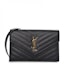 Buy Saint Laurent Envelope Chain Wallet Matelasse Chevron Grain De Poudre Black