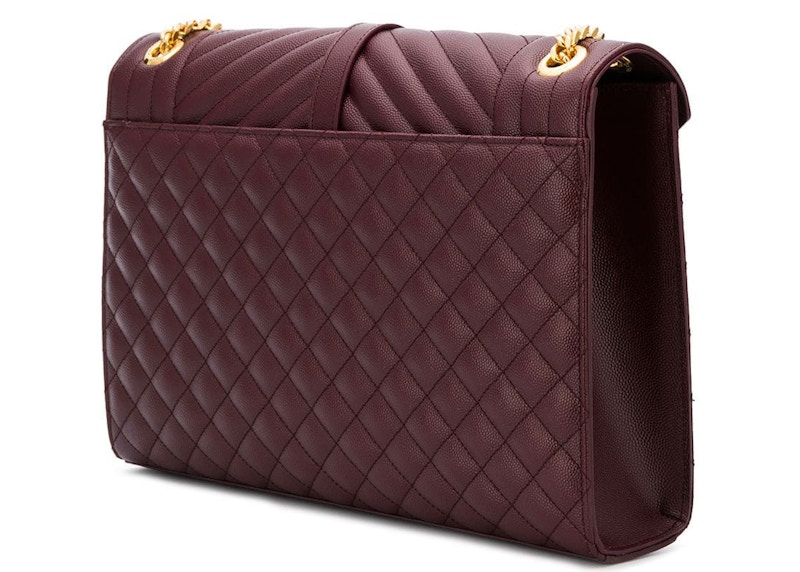 Saint Laurent Envelope Grain de Poudre Medium Burgundy 圖 2