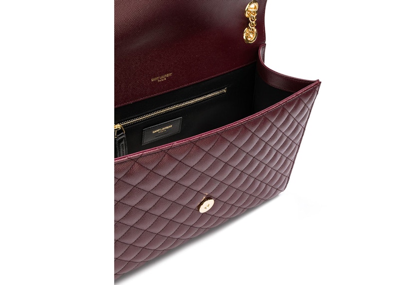 Saint Laurent Envelope Grain de Poudre Medium Burgundy 圖 3