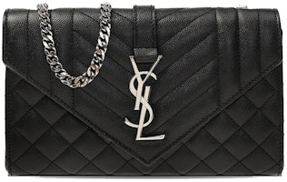 Saint Laurent Envelope Quilted Shoulder Bag Black Saint Laurent Envelope Quilted Shoulder Bag Black