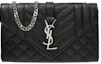Buy Saint Laurent Envelope Quilted Shoulder Bag Black