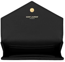 Lookbook Saint Laurent Envelope Wallet Matelasse Grain de Poudre Small Black
