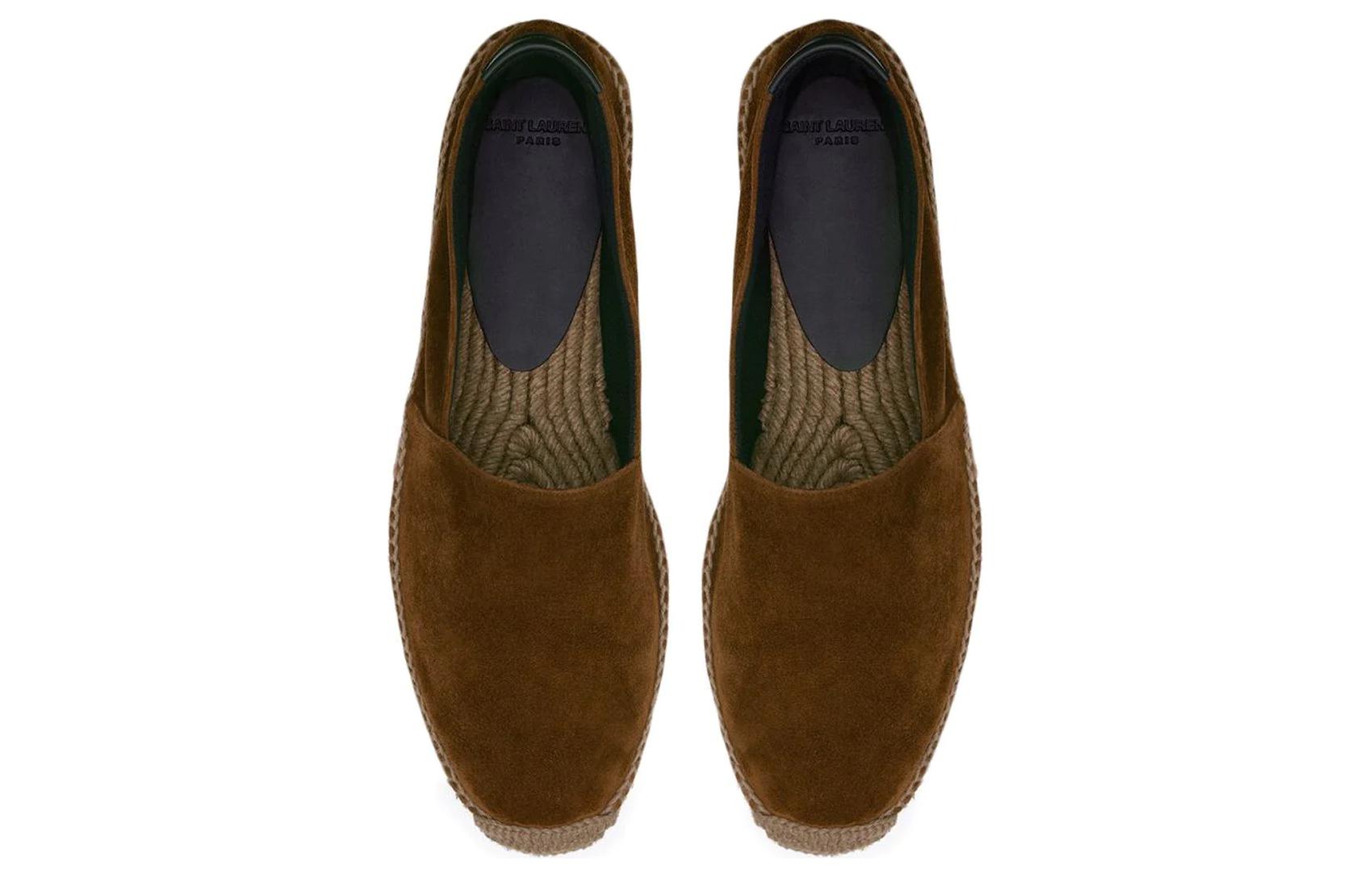 Purchase サンローラン スエード エスパドリーユ (ブラウン) 6059570LI902353