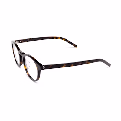 SAINT LAURENT Eyewear Black Oval Acetate Optical Glasses Tortoiseshell Unisex SLM122/F-002