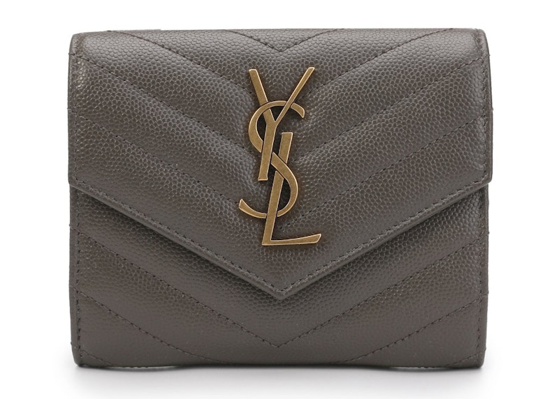 Saint Laurent Flap Wallet Monogram Brown