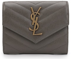 Saint Laurent Flap Wallet Monogram Brown Saint Laurent Flap Wallet Monogram Brown