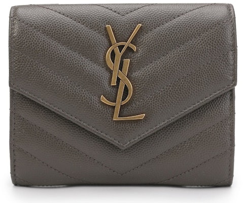 Saint Laurent Flap Wallet Monogram Brown Buy Saint Laurent Flap Wallet Monogram Brown