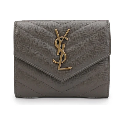 Saint Laurent Flap Wallet Monogram Brown