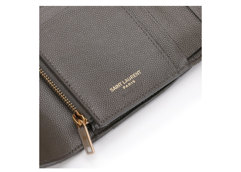 Lookbook 圣罗兰褐色YSL单肩包式翻盖钱包