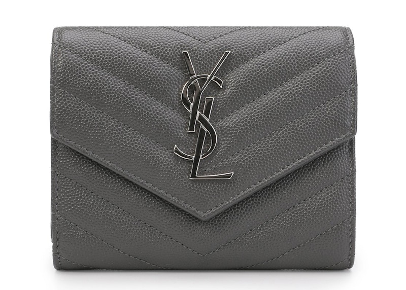 Saint Laurent Flap Wallet Monogram Gray