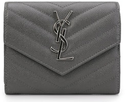 Saint Laurent Flap Wallet Monogram Gray Saint Laurent Flap Wallet Monogram Gray
