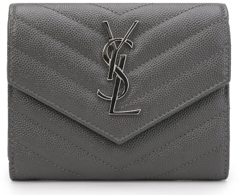 Saint Laurent Flap Wallet Monogram Gray Buy Saint Laurent Flap Wallet Monogram Gray