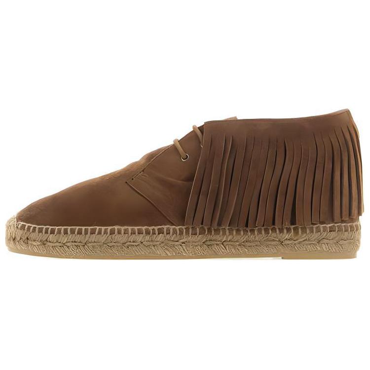 Saint Laurent Fringe Lace-Up Ankle Boots 'Brown Suede' 6309261NX002330