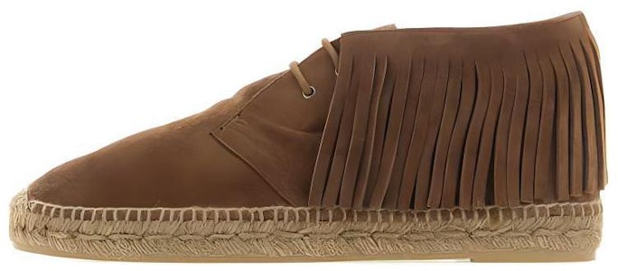 聖羅蘭 麂皮流蘇綁帶短靴 棕色 Buy 聖羅蘭 麂皮流蘇綁帶短靴 棕色