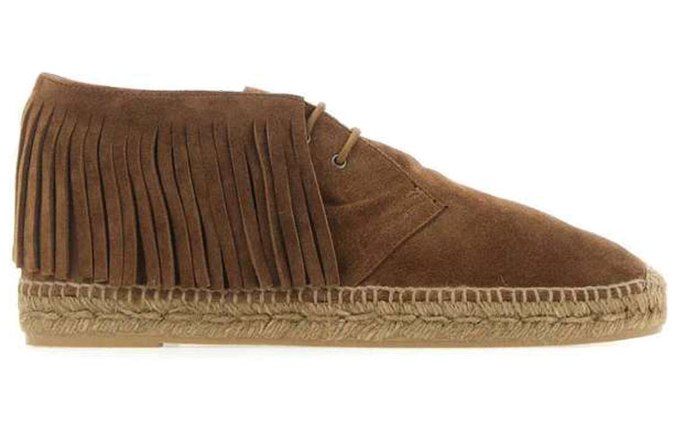 Order Saint Laurent Fringe Lace-Up Ankle Boots 'Brown Suede' 6309261NX002330