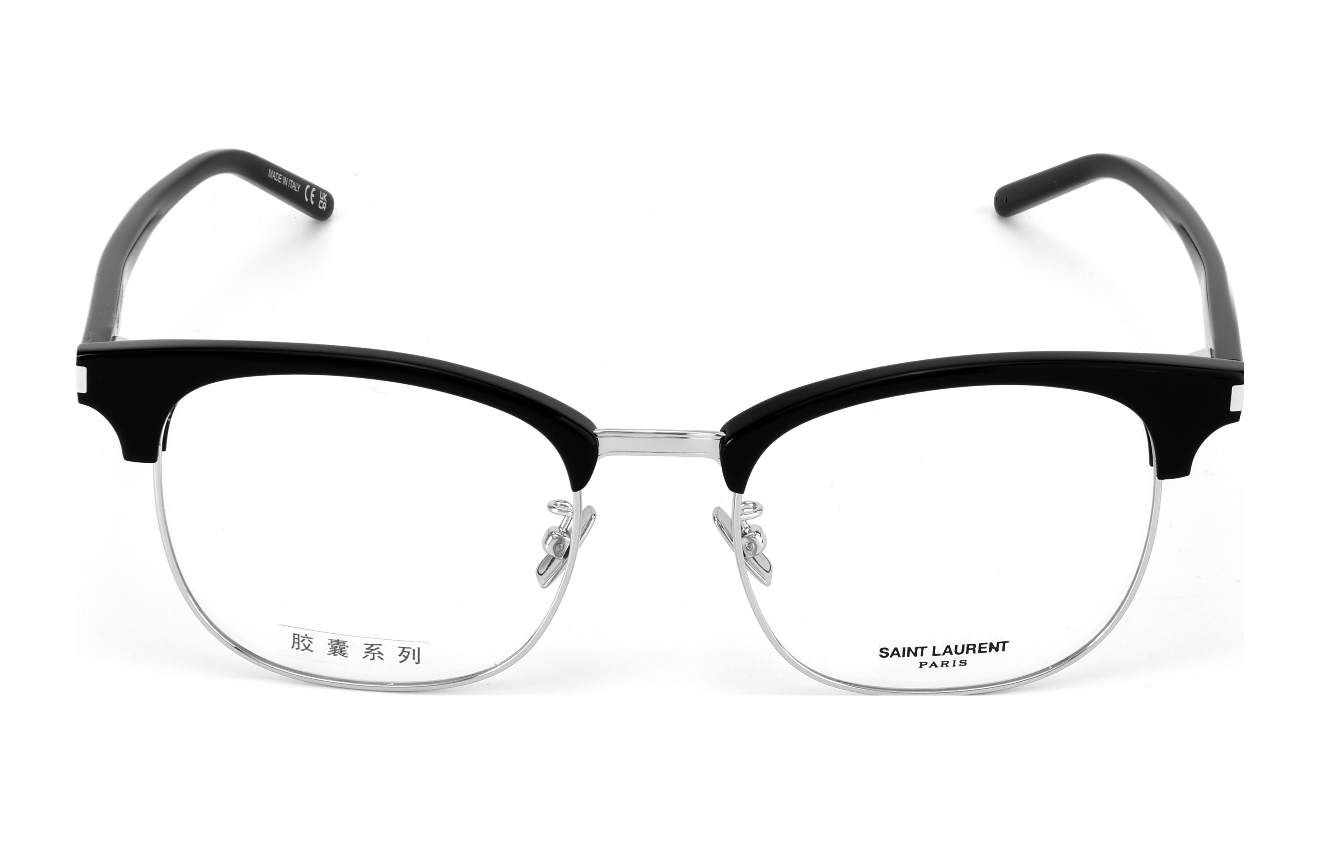 Saint Laurent Full Rim Irregular Oval Black Optical Glasses Men SL104 F001 圖 3